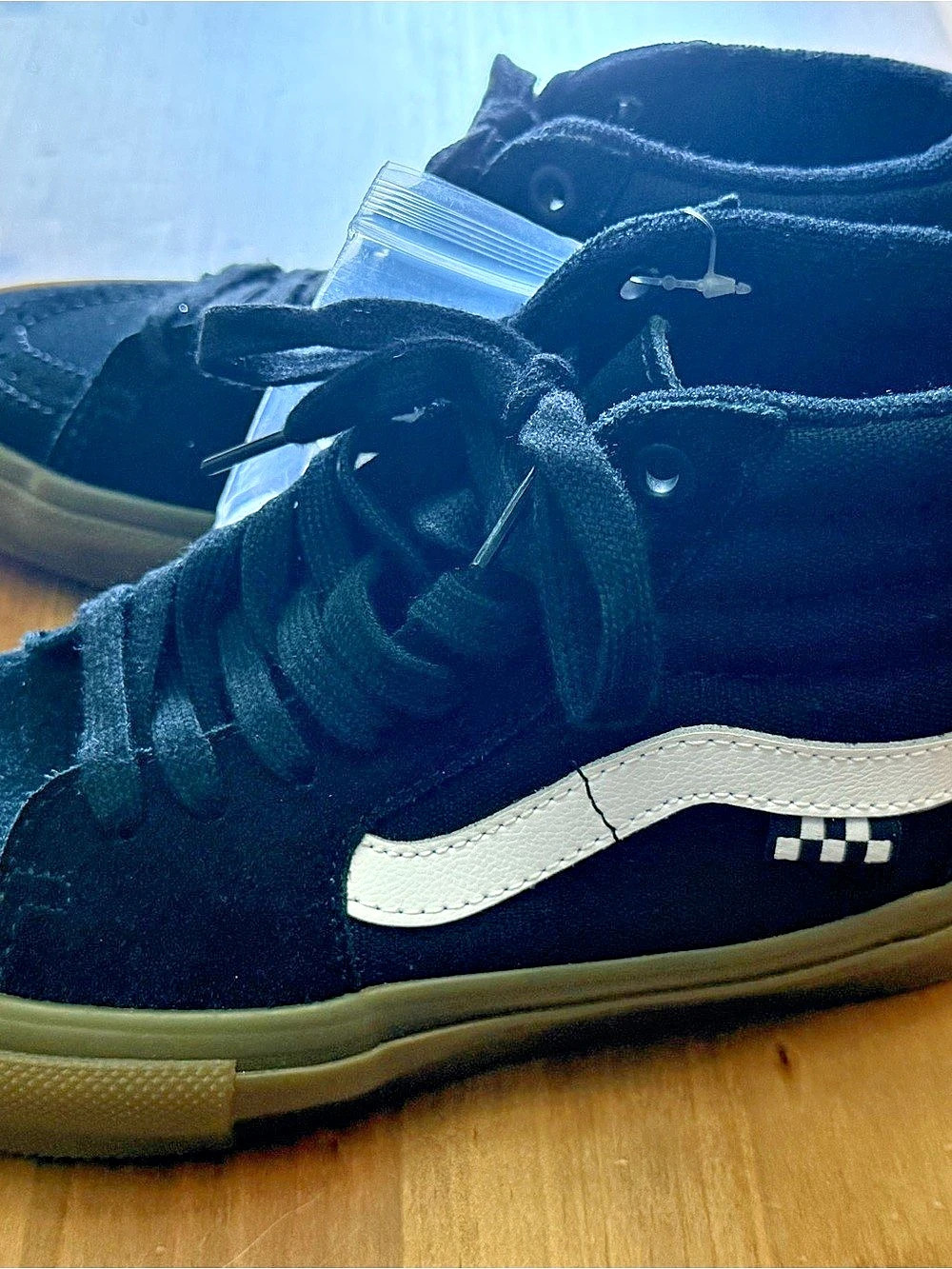 Vans Skate Sk8-Hi Checkerboard - Black Gum Sneakers Black & White US 3.5 ~ NWT